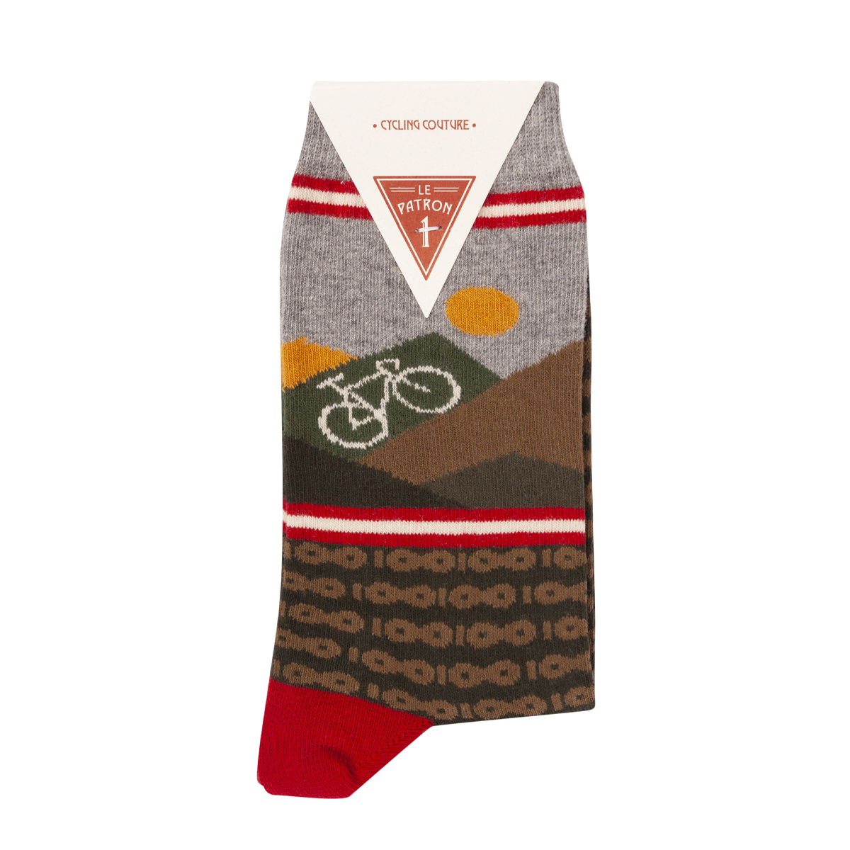 Le Patron Mountain socks army green Legergroen