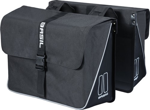 Basil TAS BAS DUBBEL FORTE UB BLACK DUBBELE TAS 35L ZWART/ZWART