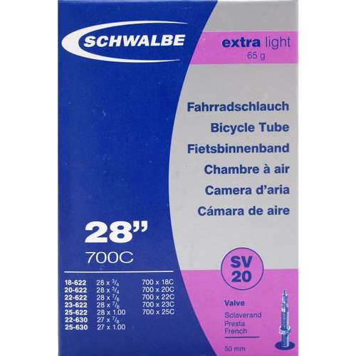 Schwalbe bib 27/28x3/4-1.0 frans 50mm 18/25-622/63 Zwart