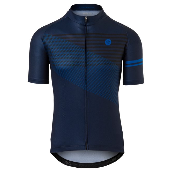 Agu shirt km striped deep blue Blauw