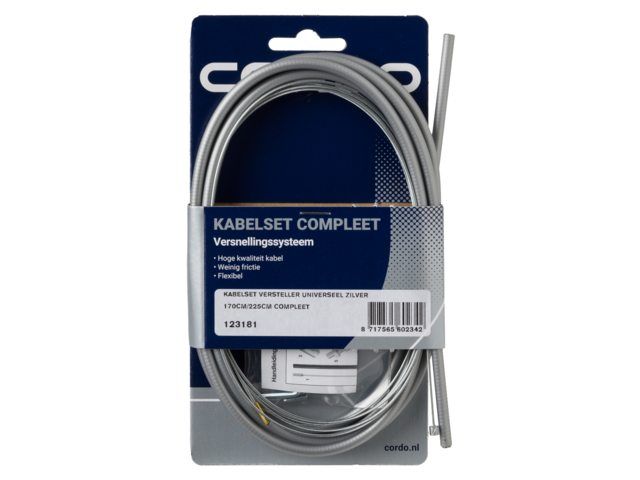 Cordo kabelset versteller universeel 170cm/ Zilver