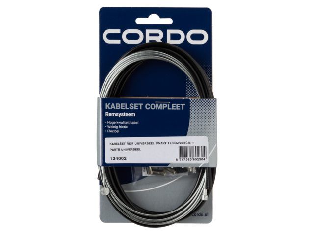Cordo kabelset rem universeel 170cm/225cm + Zwart