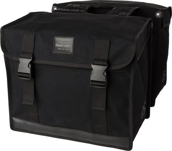 Fastrider Fr canvas 56l dubbele fietstas basics Zwart
