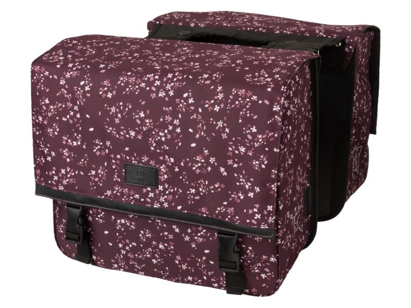 Fastrider Fr nara dubbele fietstas trend mini flower/aubergi Paars