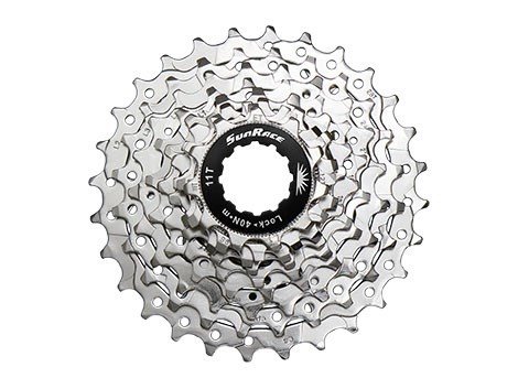 Sunrace cassette 11-28t 9 speed nickel Zilver