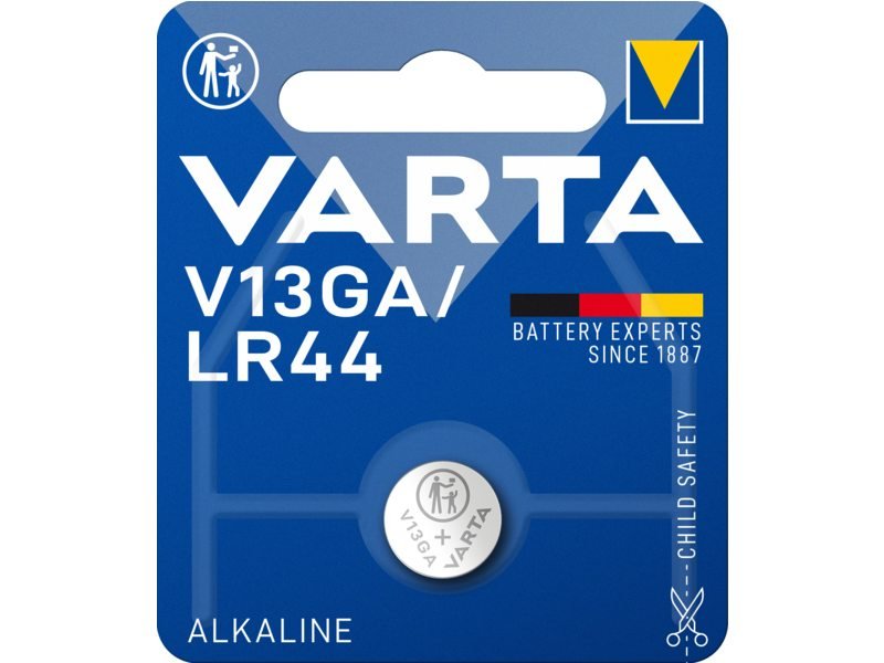 Varta batterij lr44 alkaline knoopcel blister (1) Blauw