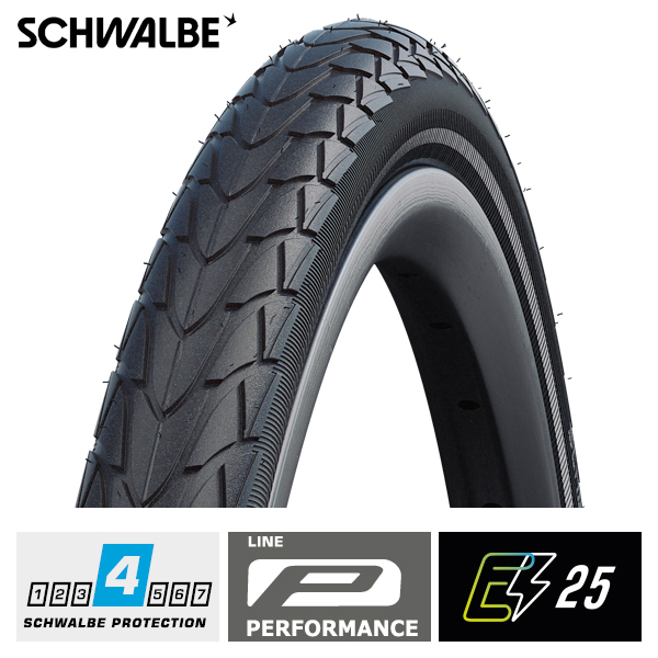 Schwalbe bub 28x1.50 40-622 marathon racer rg refl Zwart