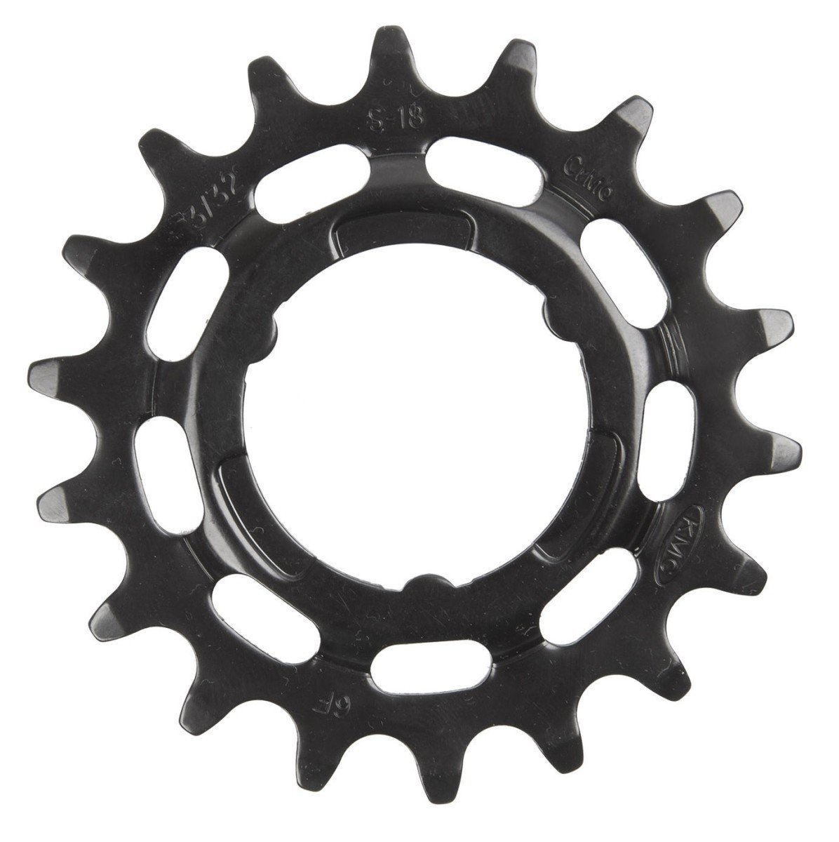 Kmc tandwiel achter shimano 18t cro-mo staal Zwart
